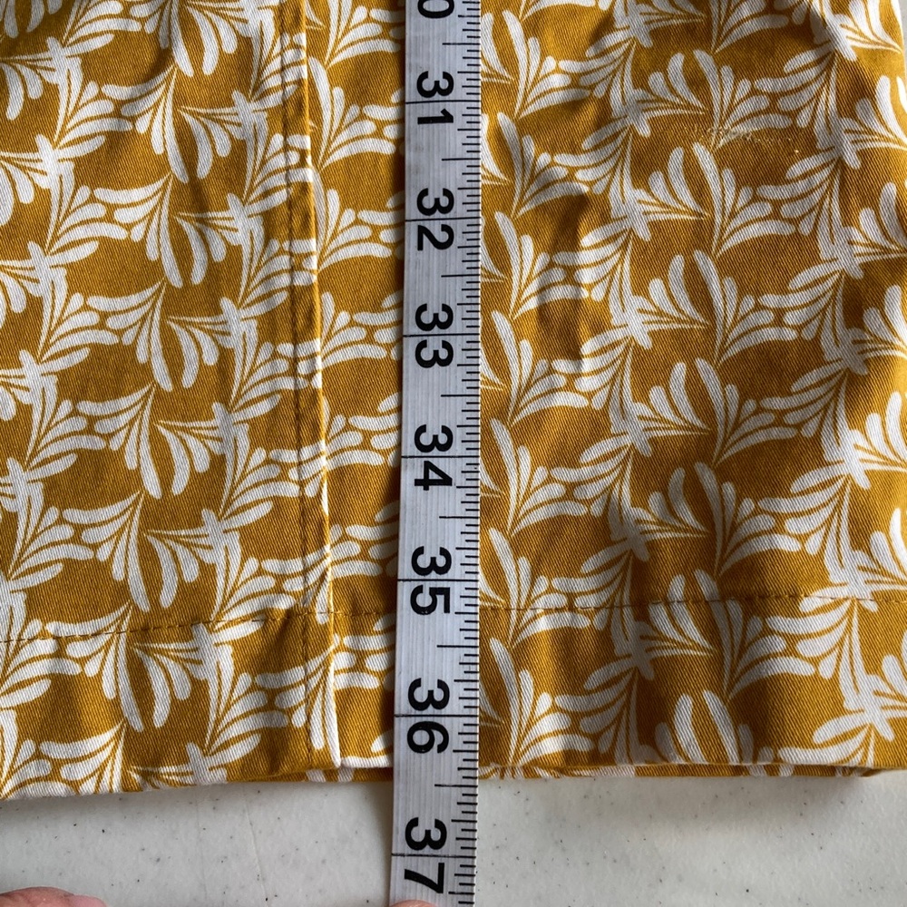 Boden Mustard Yellow & White Printed Sleeveless Shift Dress - Picture 10 of 10